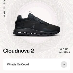 On Running Cloudnova 2 Men’s Shoe — Black EUC